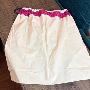 Tory Burch Cream Drawstring Dust-bag with Pink Accent